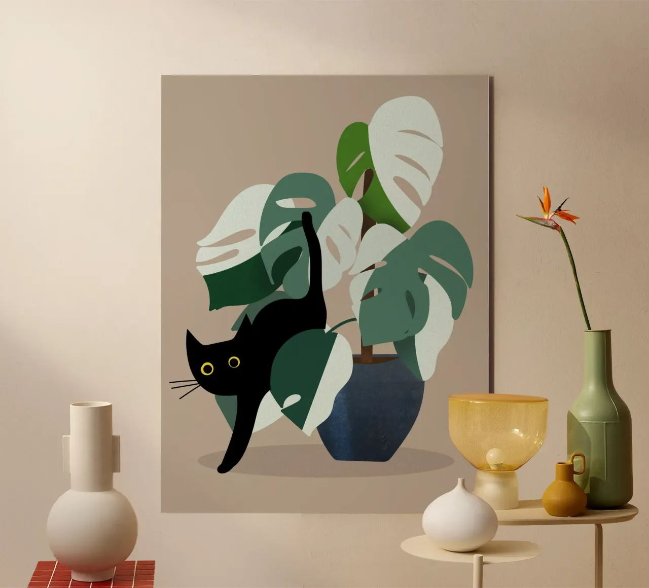 cat on the vase alluminio dibond da scoten