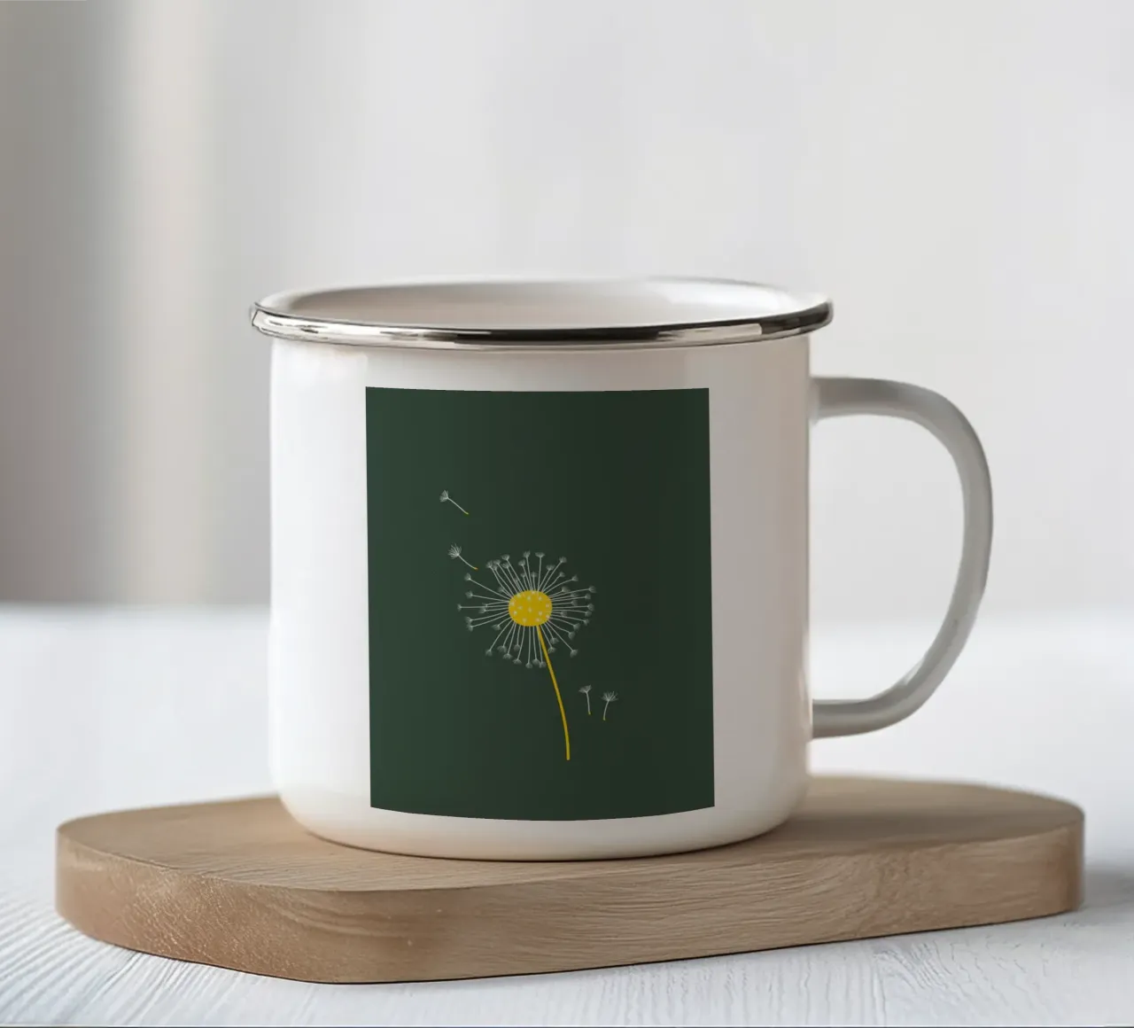 leaf piece flower tazza in smalto da scoten