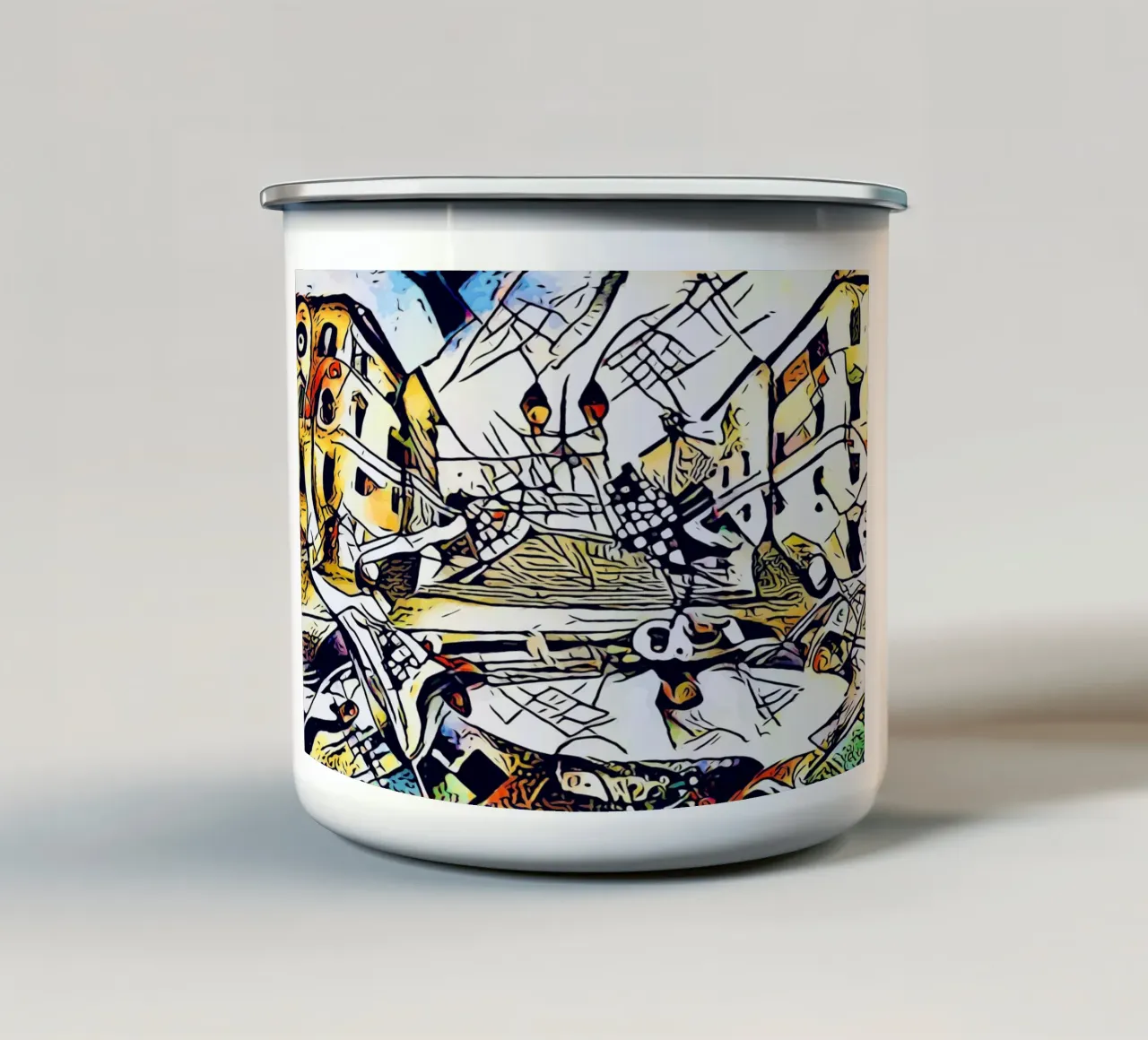 Kandinsky ontmoet Rome #2 emaille mok van ZAMART