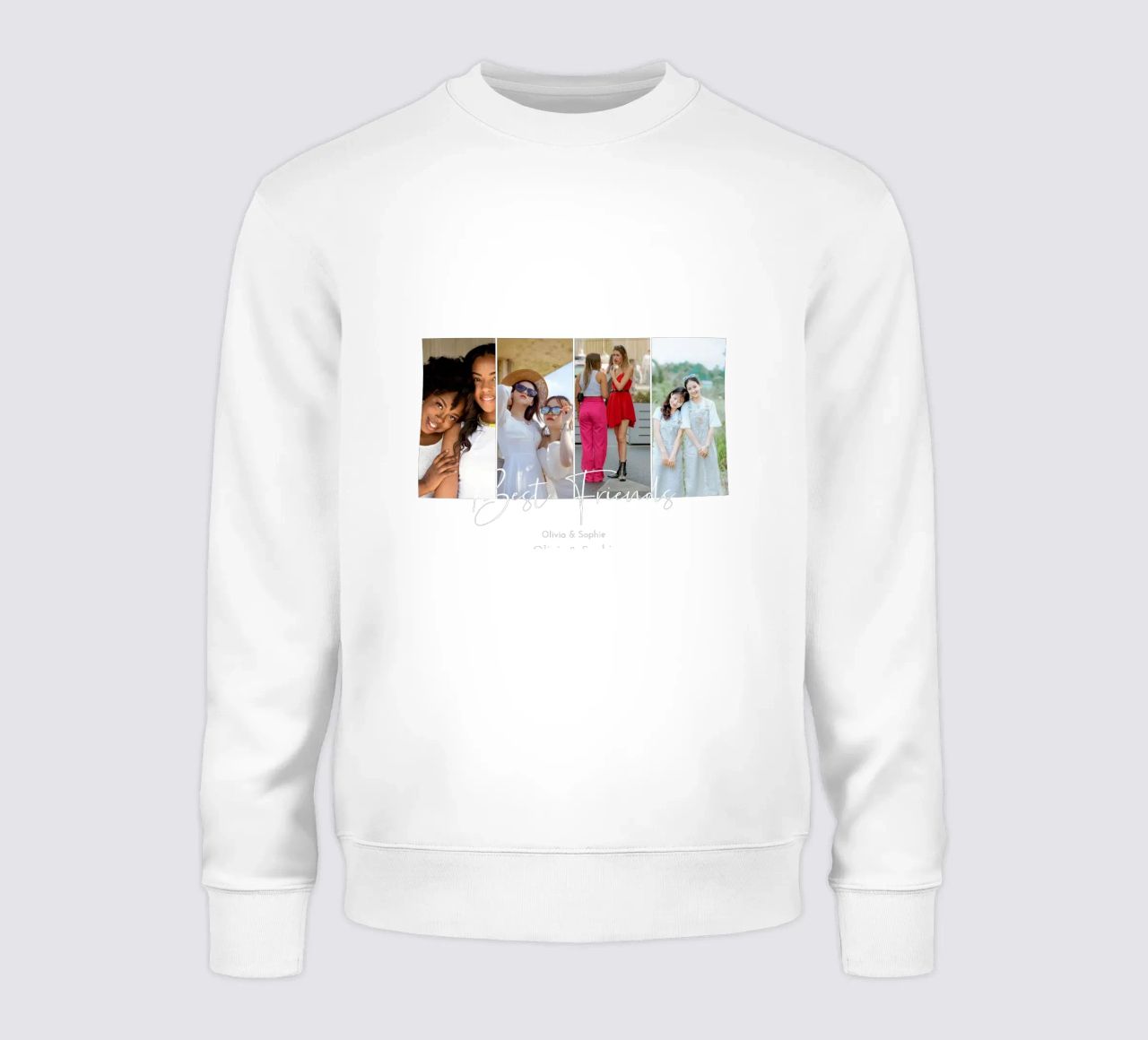 Collage personalizado de 4 fotos de los mejores amigos sudadera de Shark Printables