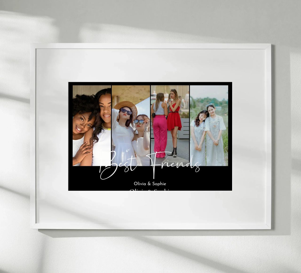 Collage personalizado de 4 fotos de los mejores amigos poster de Shark Printables