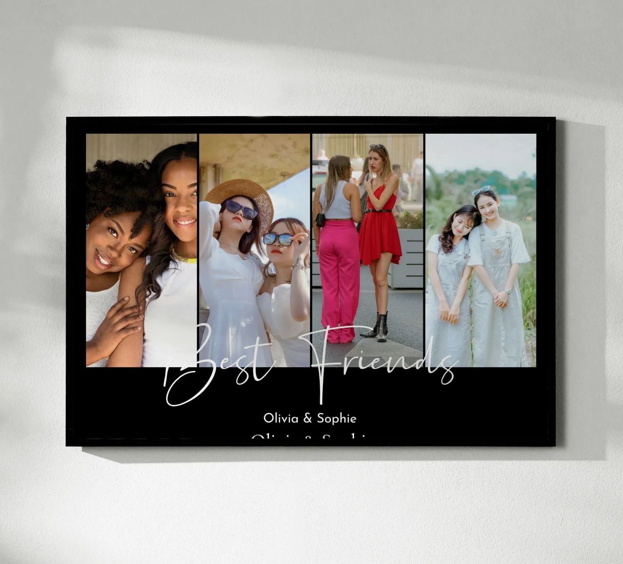 Collage personalizado de 4 fotos de los mejores amigos poster de Shark Printables