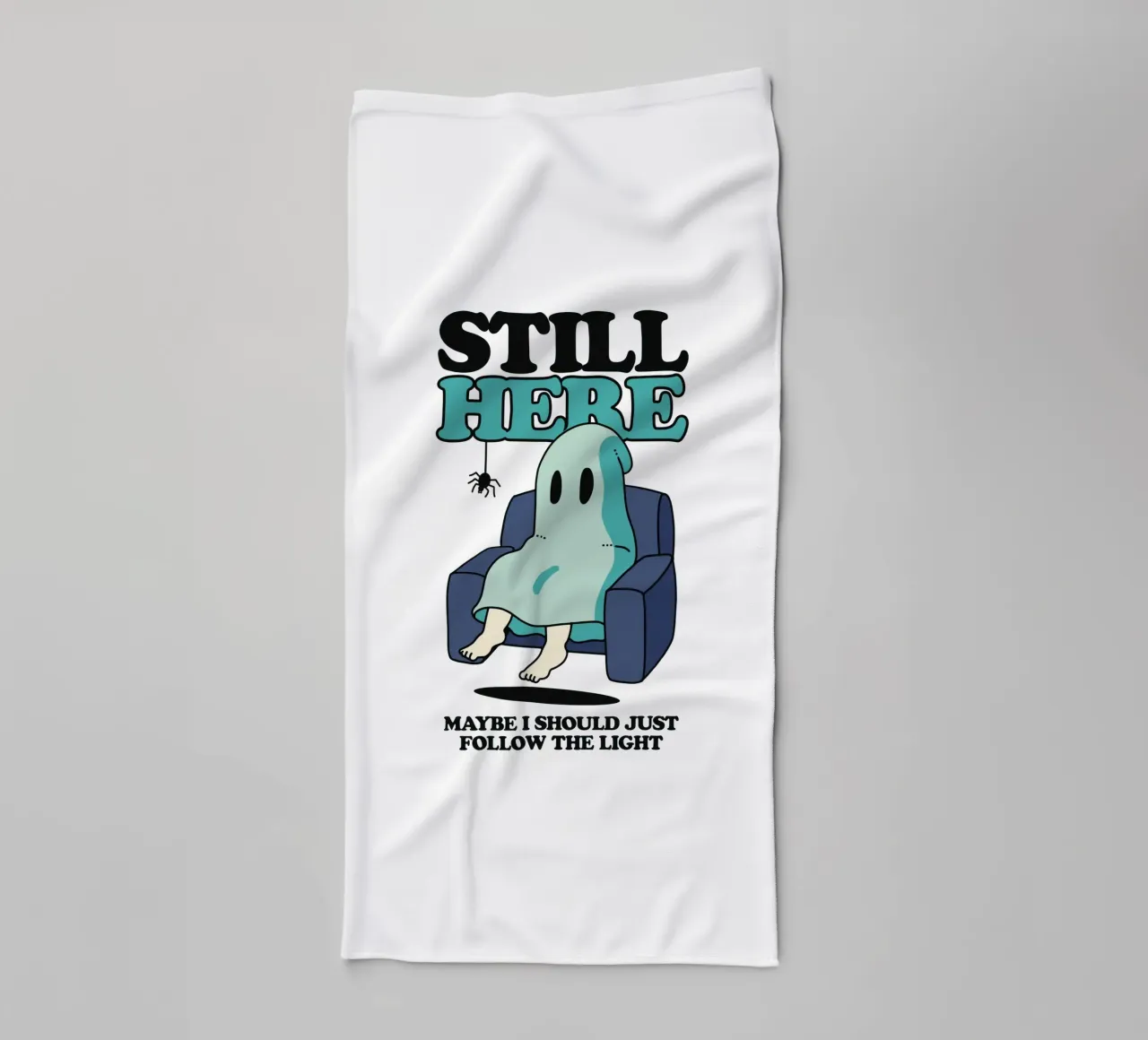 A ghost on the sofa towel by TeeLab