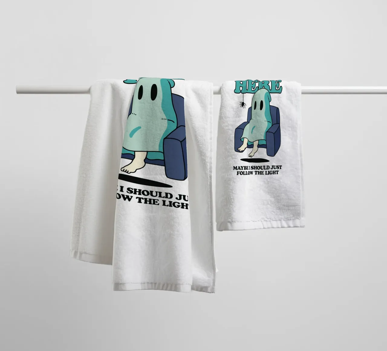A ghost on the sofa towel by TeeLab