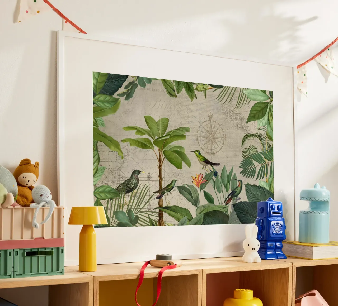 Colibrì verde paradiso tropicale poster con telaio in plastica da Andrea Haase Vintage World