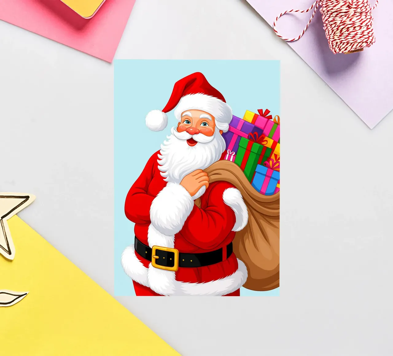 kerstman grappige kerst tekening sticker van Avocadoz