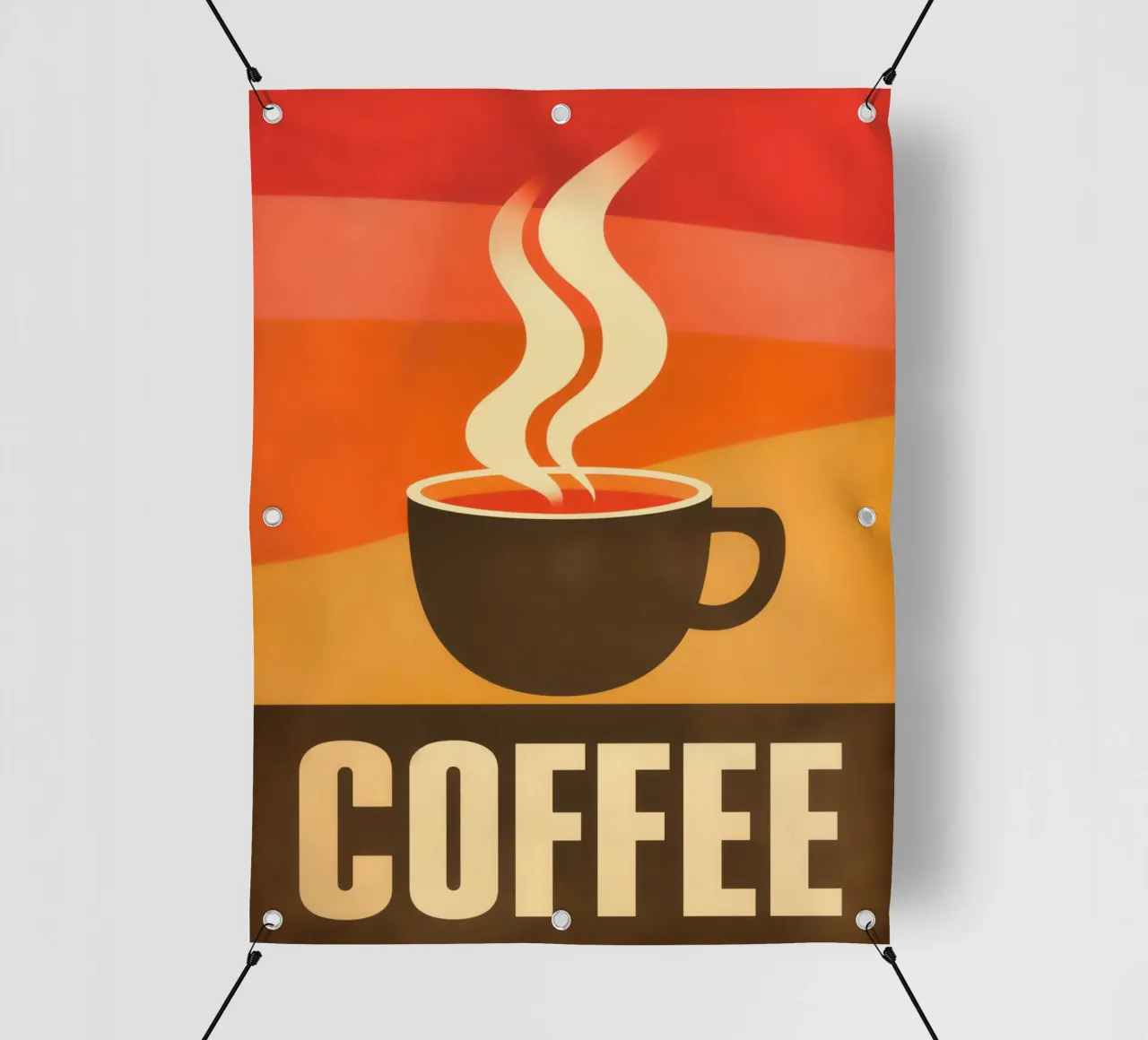 Caffè vintage retrò e design anni '70 telo in pvc da Autofocus
