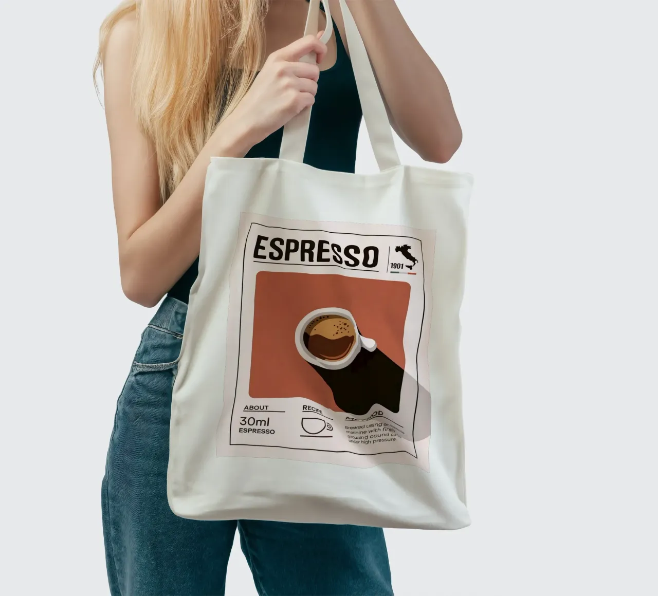 ESPRESSO borsa in juta da Rick Thompson