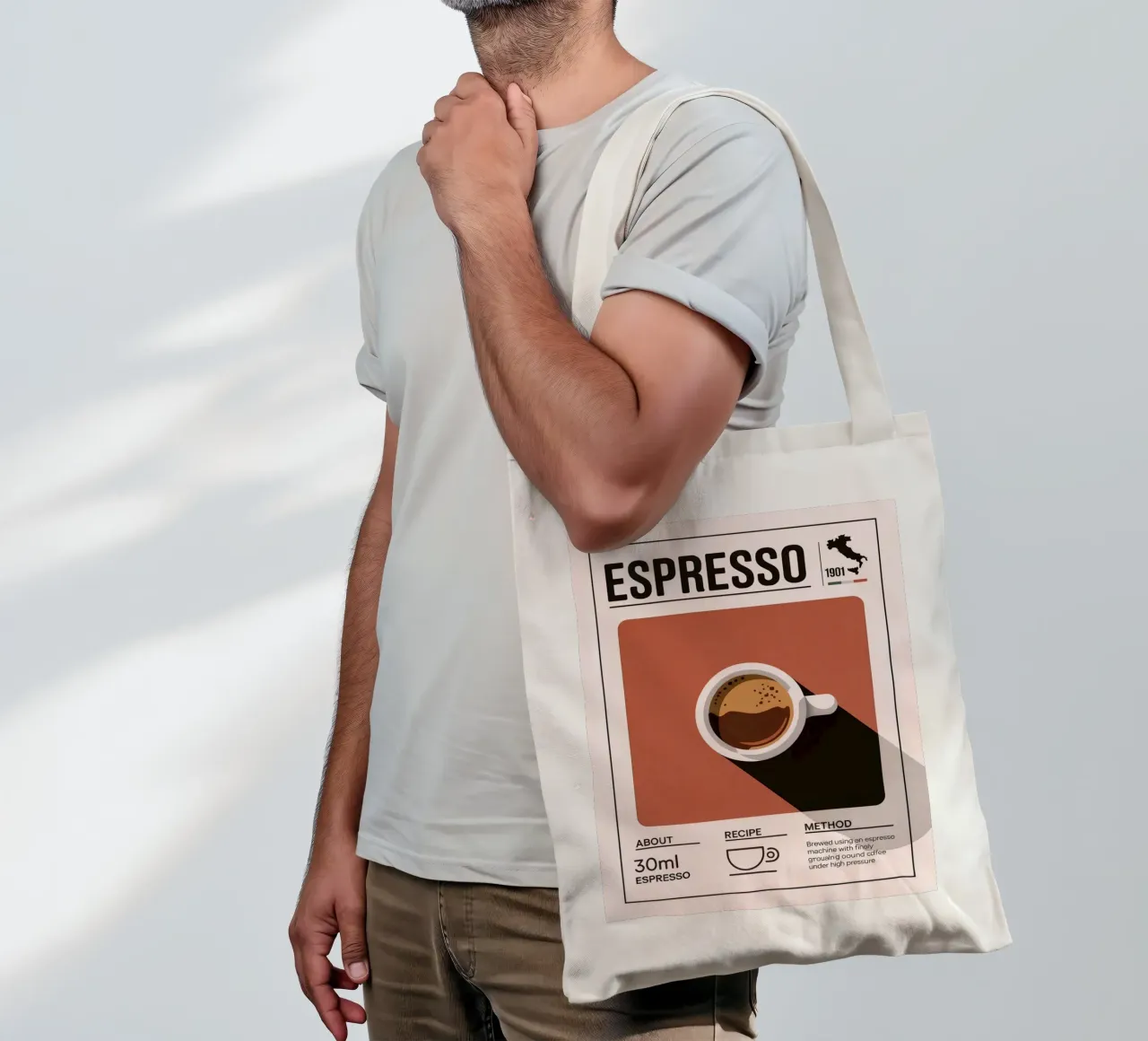 ESPRESSO borsa in juta da Rick Thompson