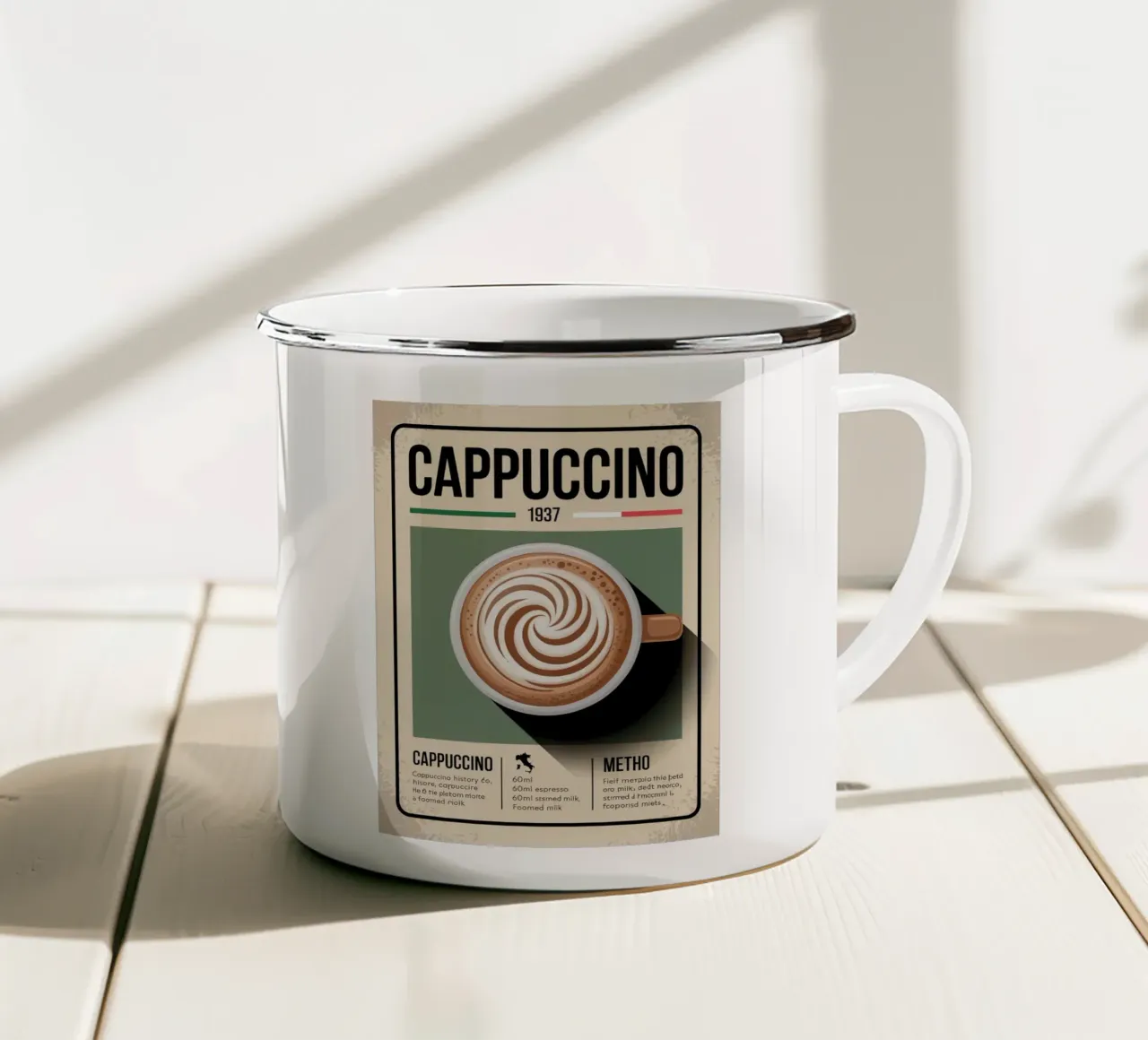 CAPPUCCINO tazza in smalto da Rick Thompson
