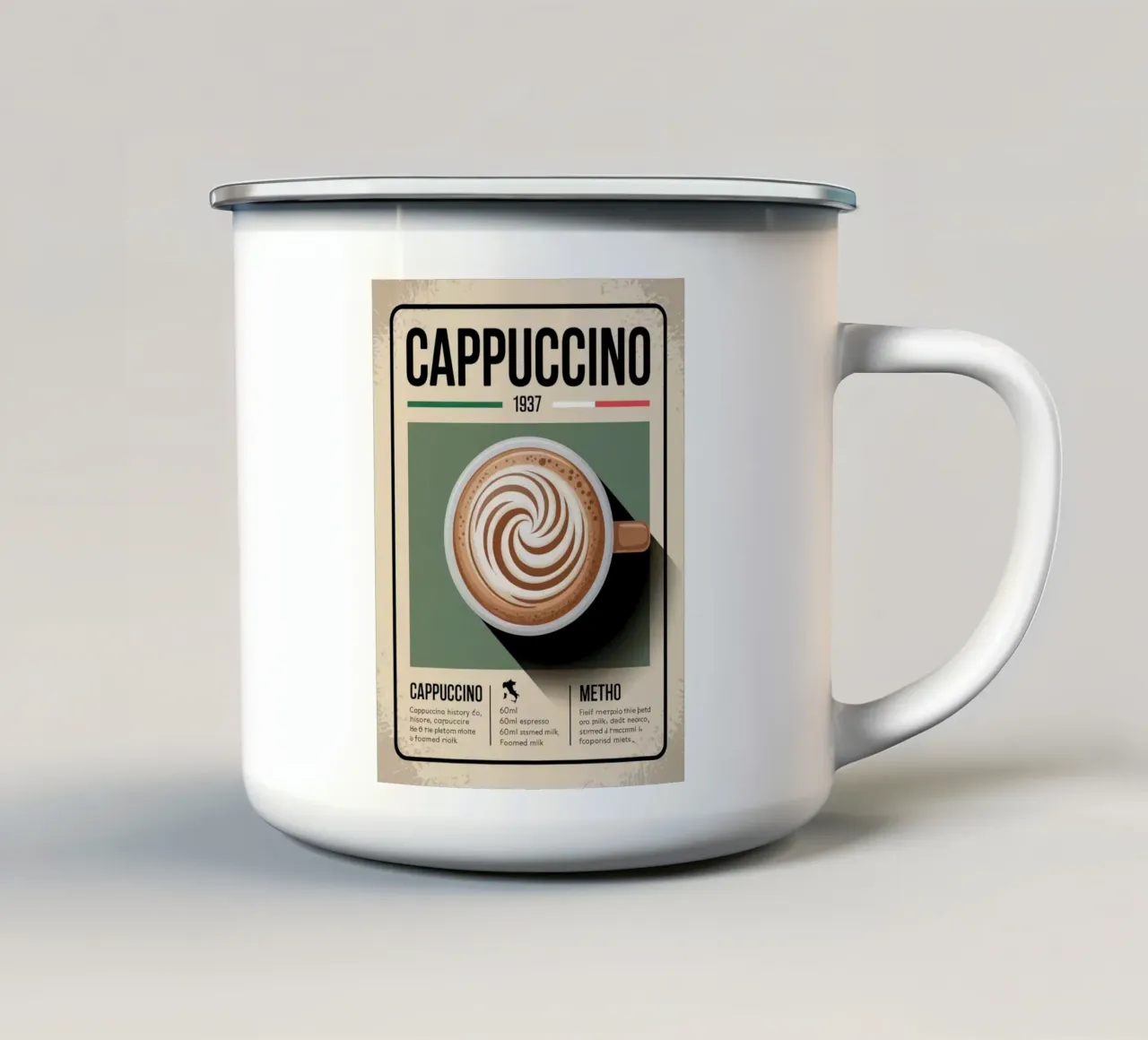 CAPPUCCINO tazza in smalto da Rick Thompson