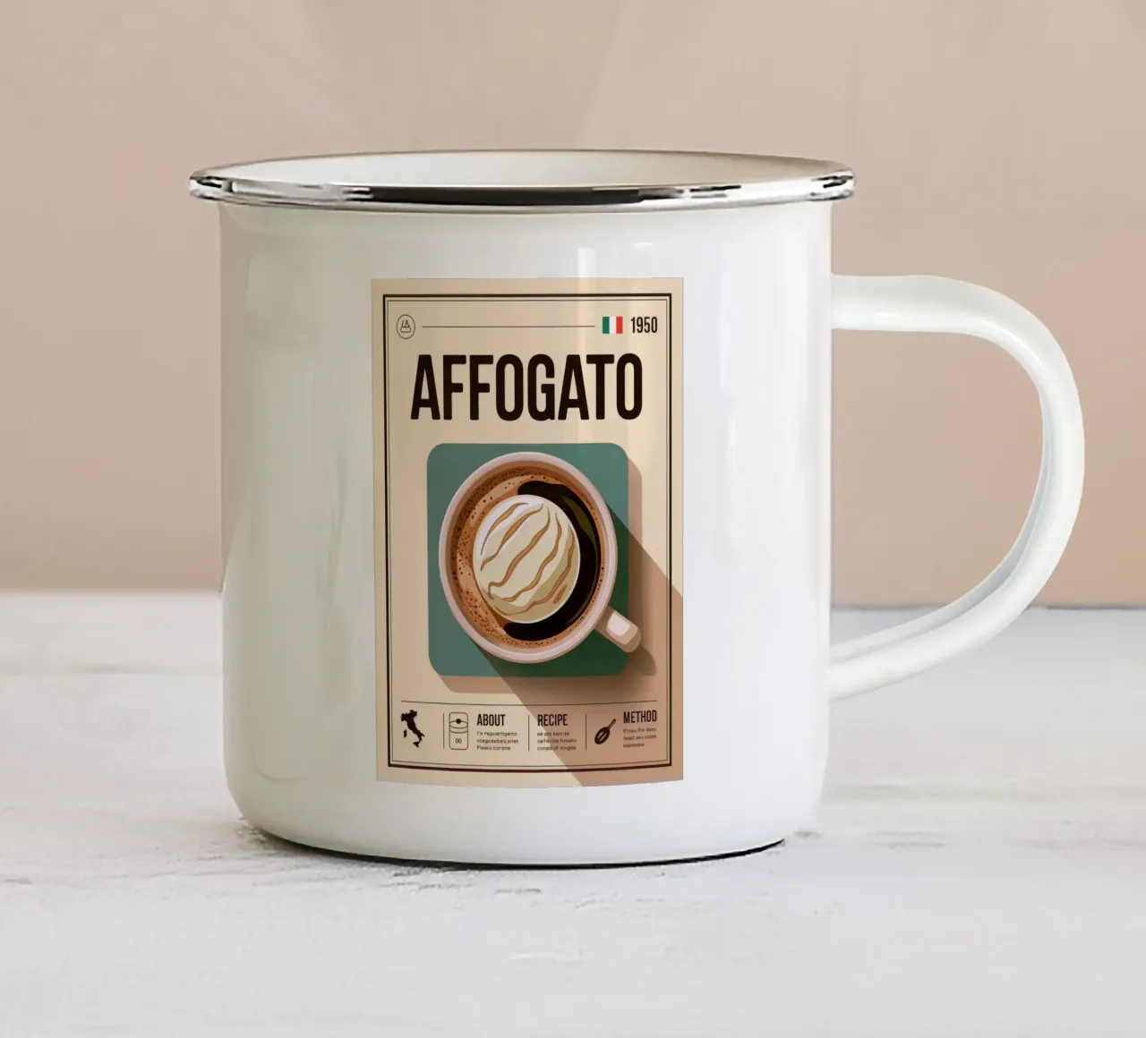 AFFOGATO tazza in smalto da Rick Thompson