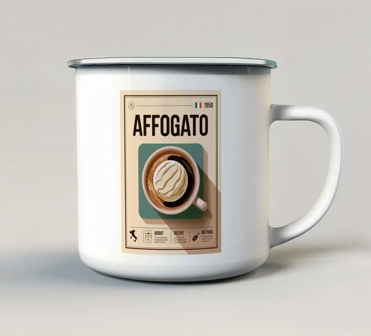 AFFOGATO tazza in smalto da Rick Thompson