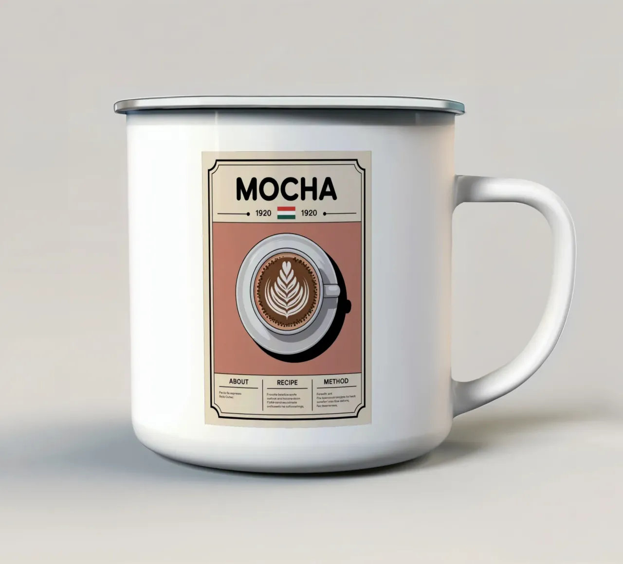 MOCHA emaille mok van Rick Thompson