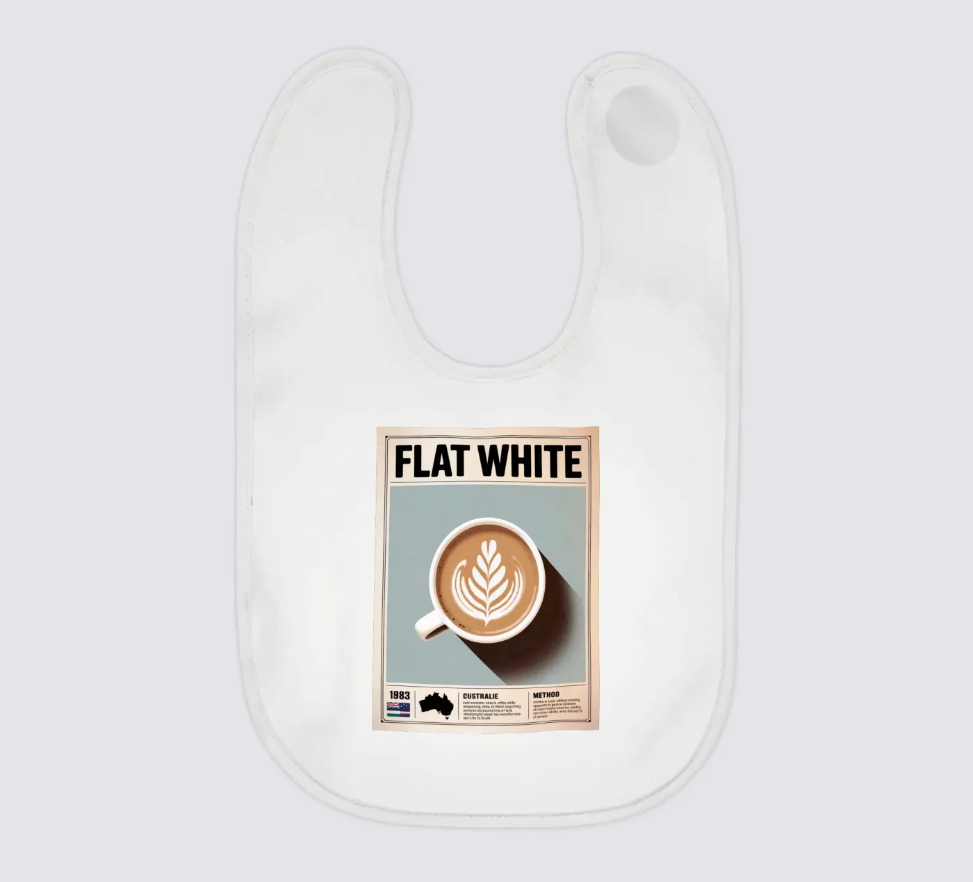 FLAT WHITE Babylätzchen von Rick Thompson