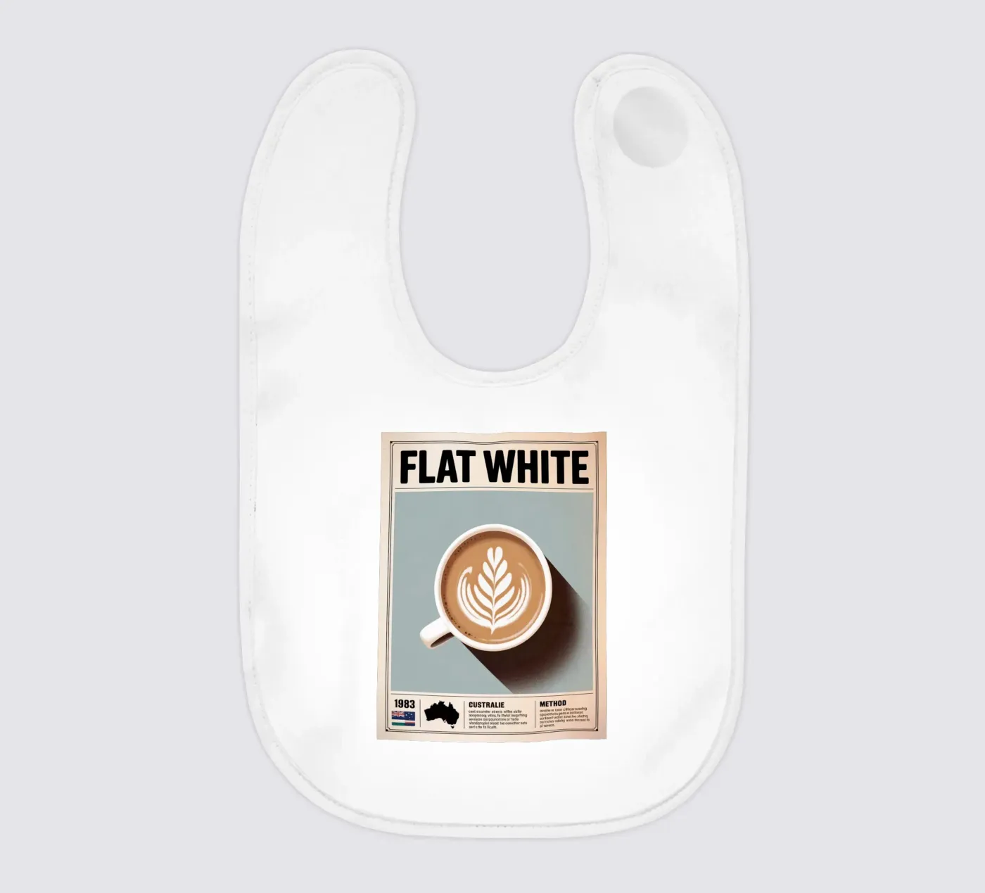 FLAT WHITE Babylätzchen von Rick Thompson