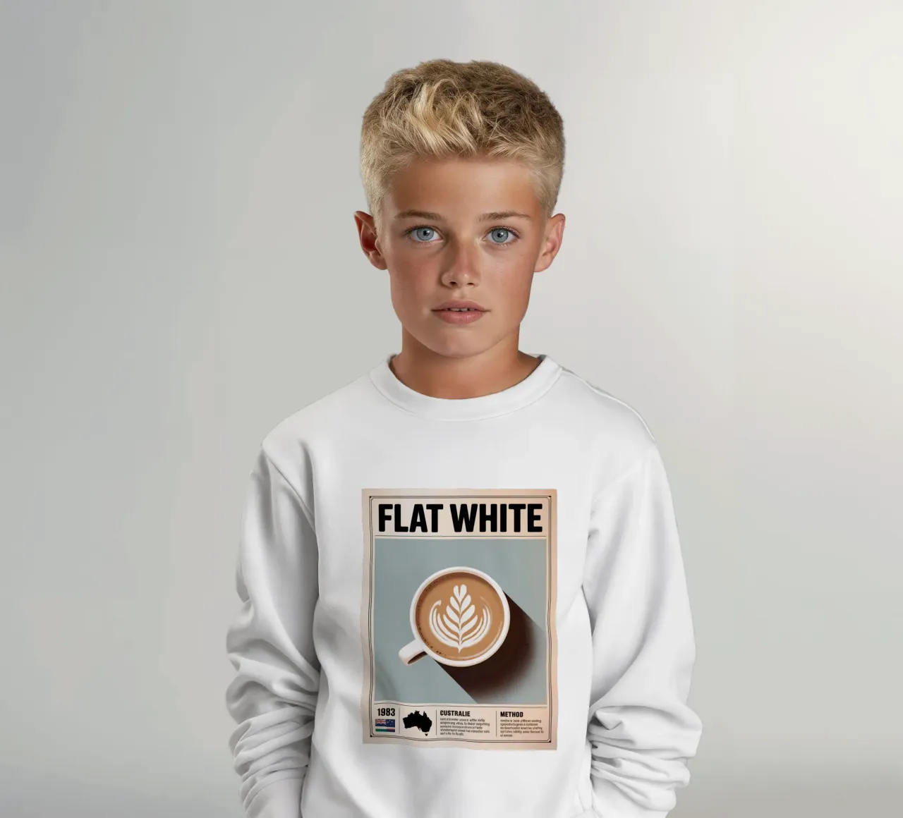 BIANCO PIATTO felpa bambino da Rick Thompson