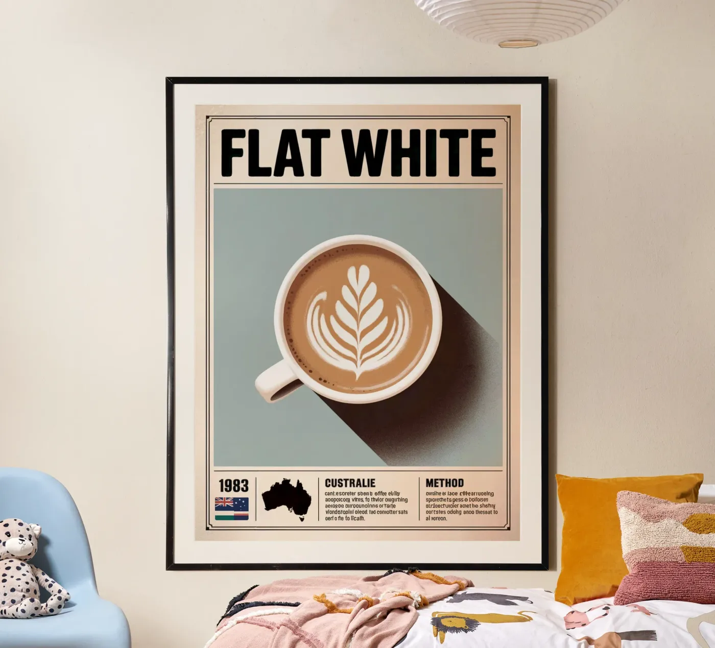 FLAT WHITE Poster von Rick Thompson