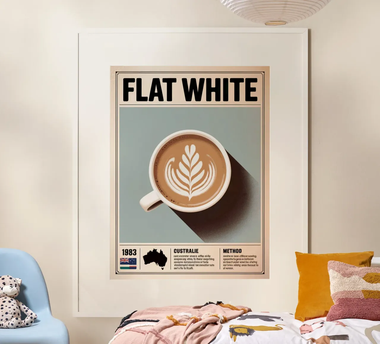 FLAT WHITE poster by Rick Thompson