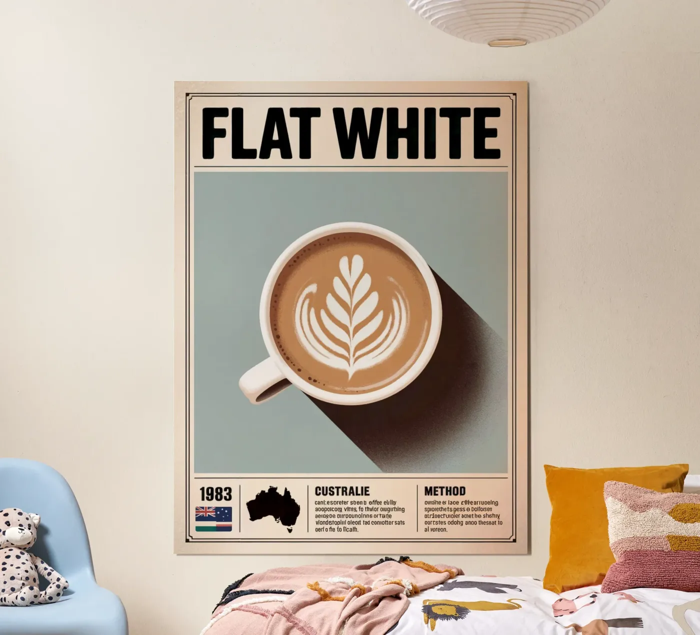 FLAT WHITE Poster von Rick Thompson