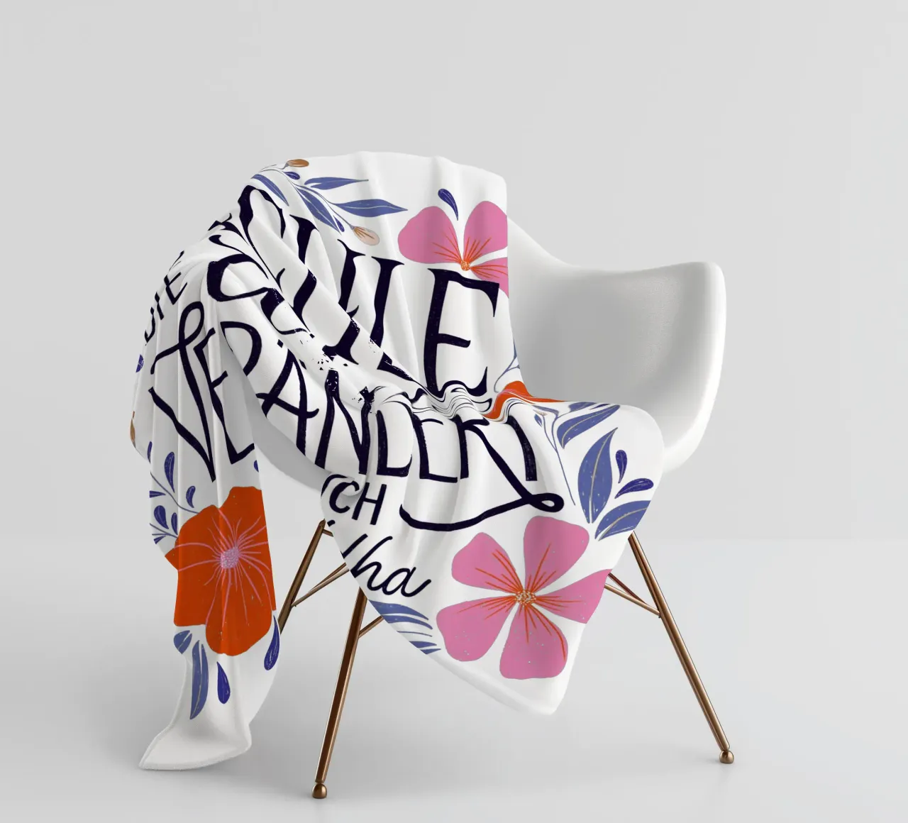 Smile and the world will change. A saying from Buddha fleece blanket by CalliLetters