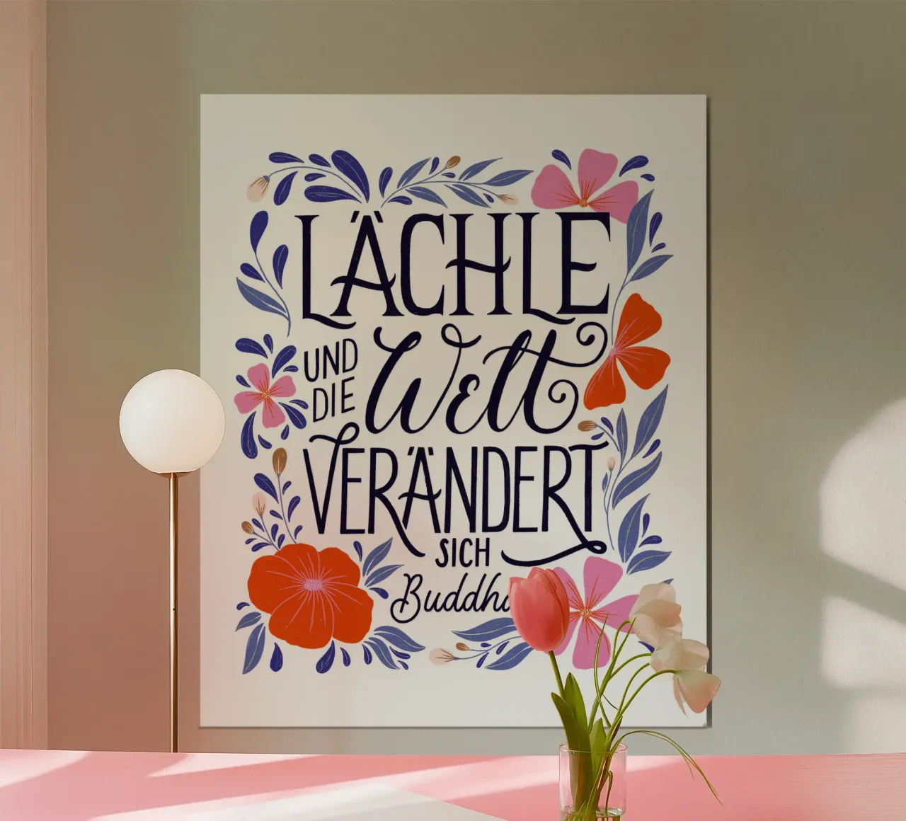 Smile and the world will change. A saying from Buddha hahnemühle by CalliLetters