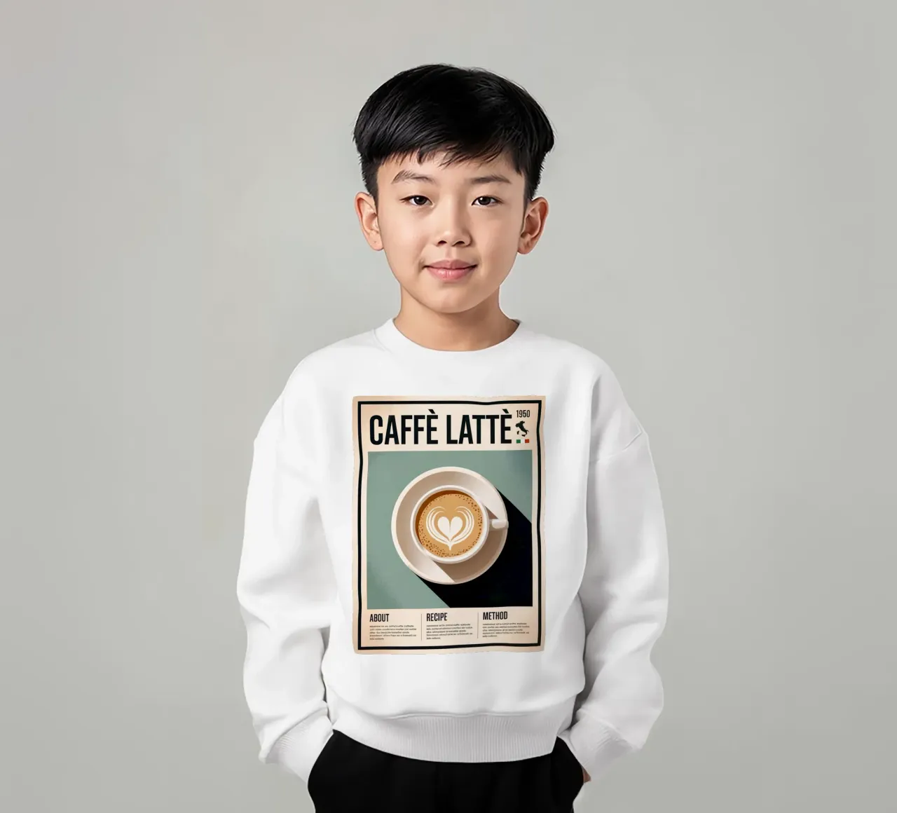LATTE felpa bambino da Rick Thompson