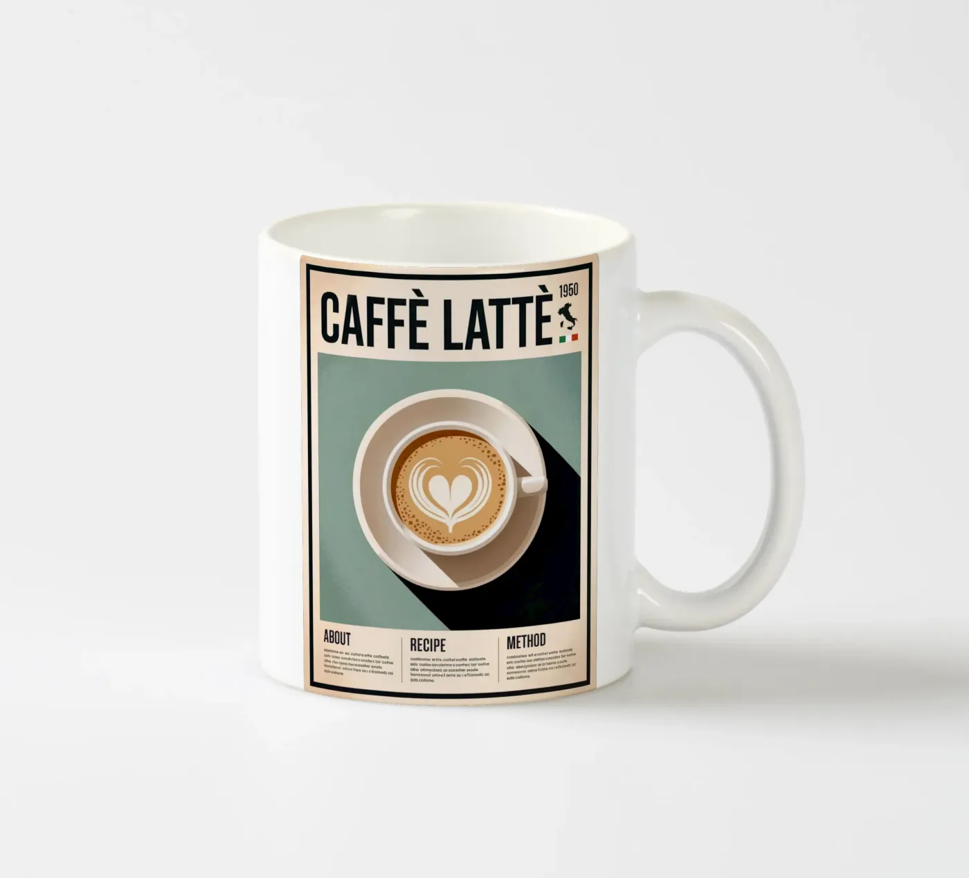 LATTE ceramic mug by Rick Thompson