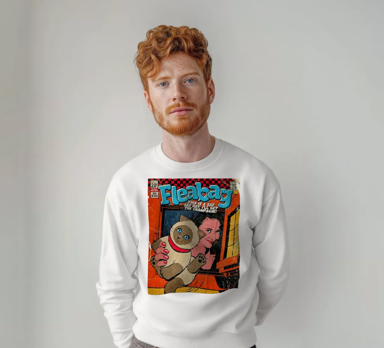 This Is A Sad Day Fleabag And Cat Poster sudadera de JAMYETY