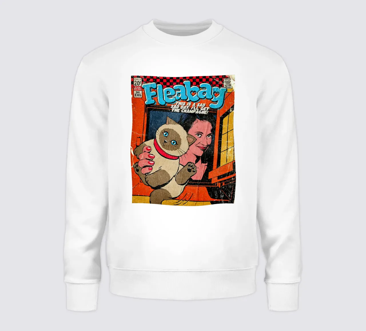This Is A Sad Day Fleabag And Cat Poster sudadera de JAMYETY