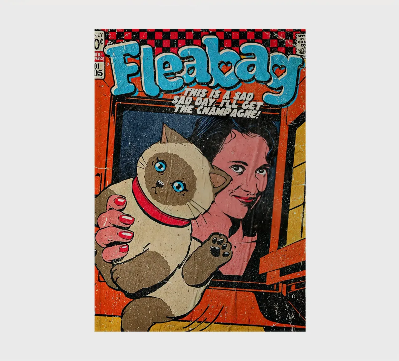 This Is A Sad Day Fleabag And Cat Poster diario da JAMYETY