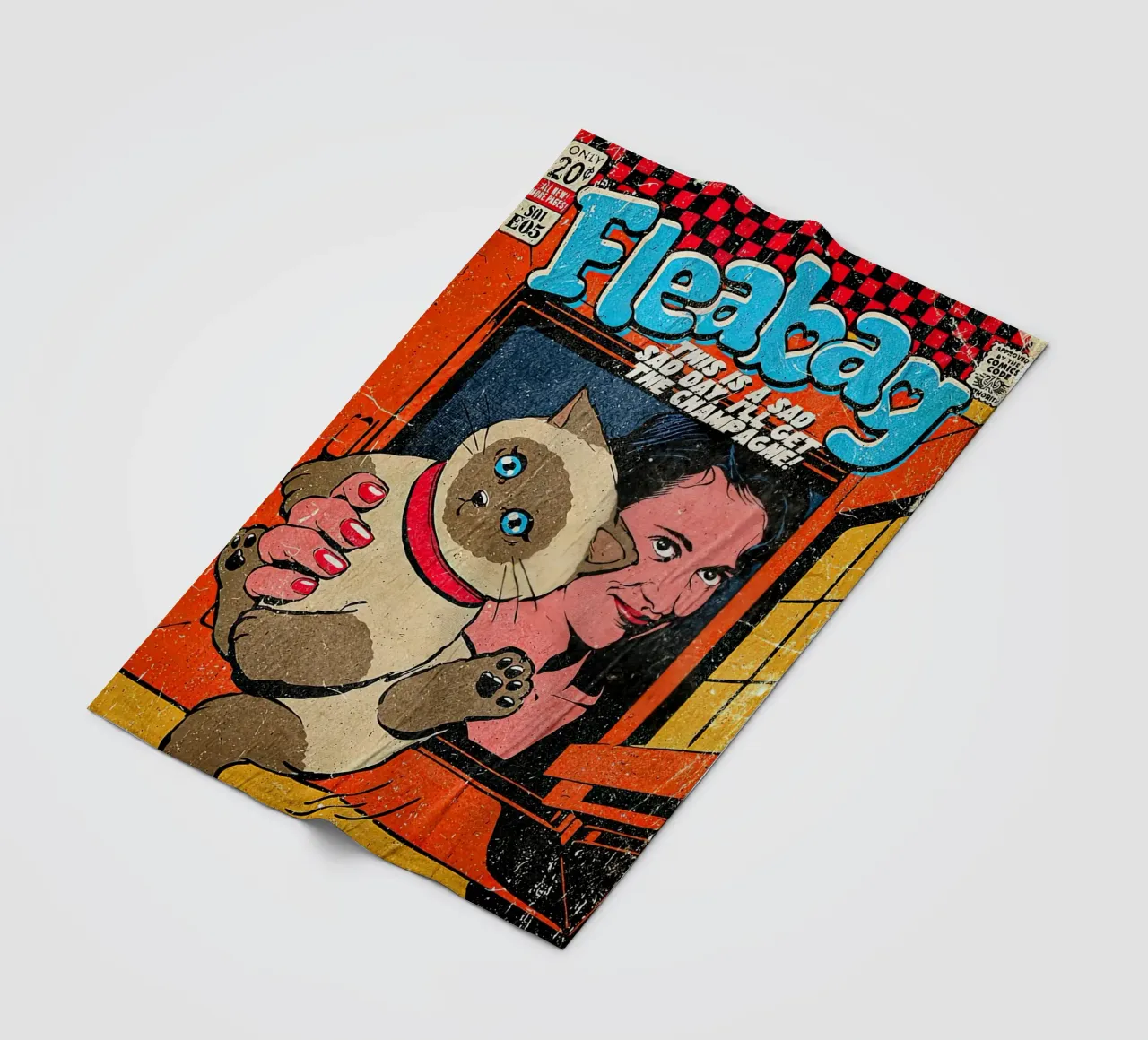 This Is A Sad Day Fleabag And Cat Poster coperta in pile da JAMYETY