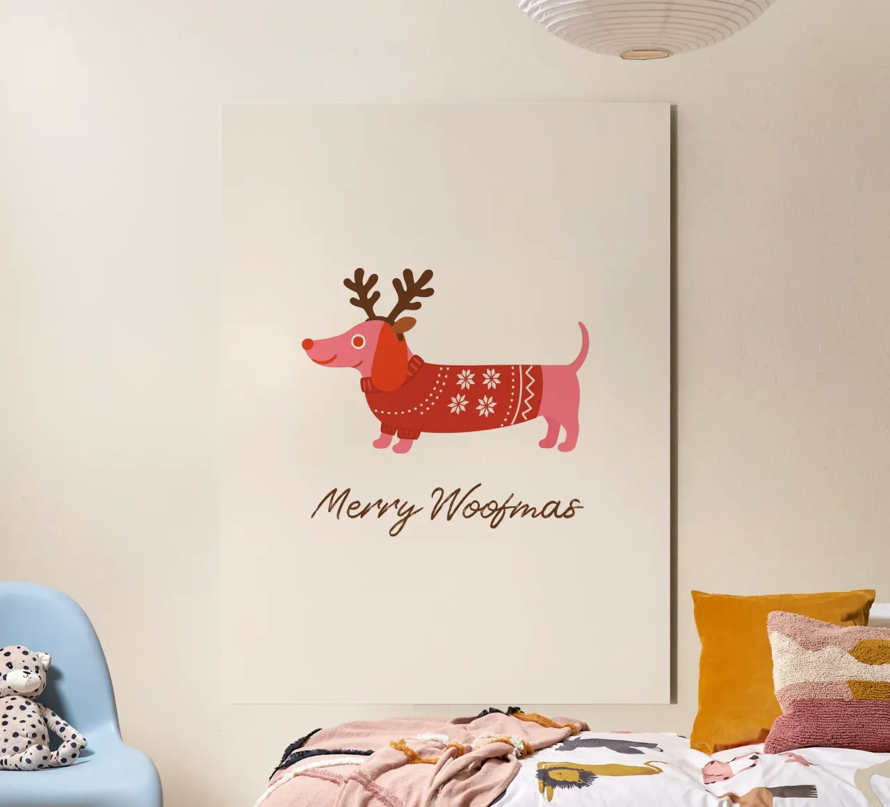 Merry Woofmas alluminio dibond da Made in Bavaria