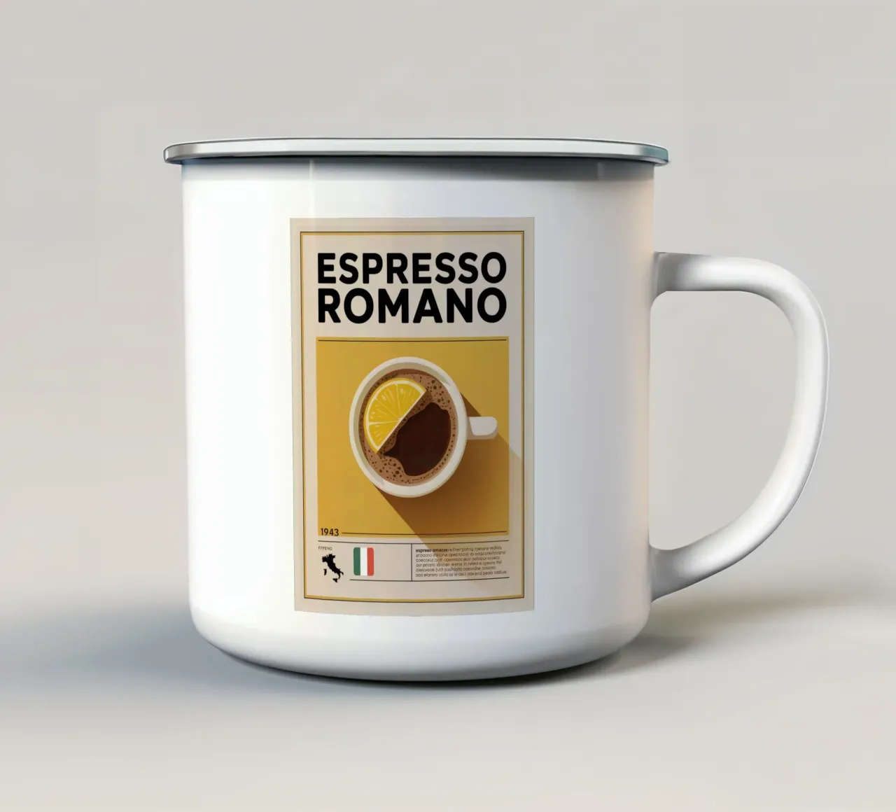 ESPRESSO ROMANA tazza in smalto da Rick Thompson