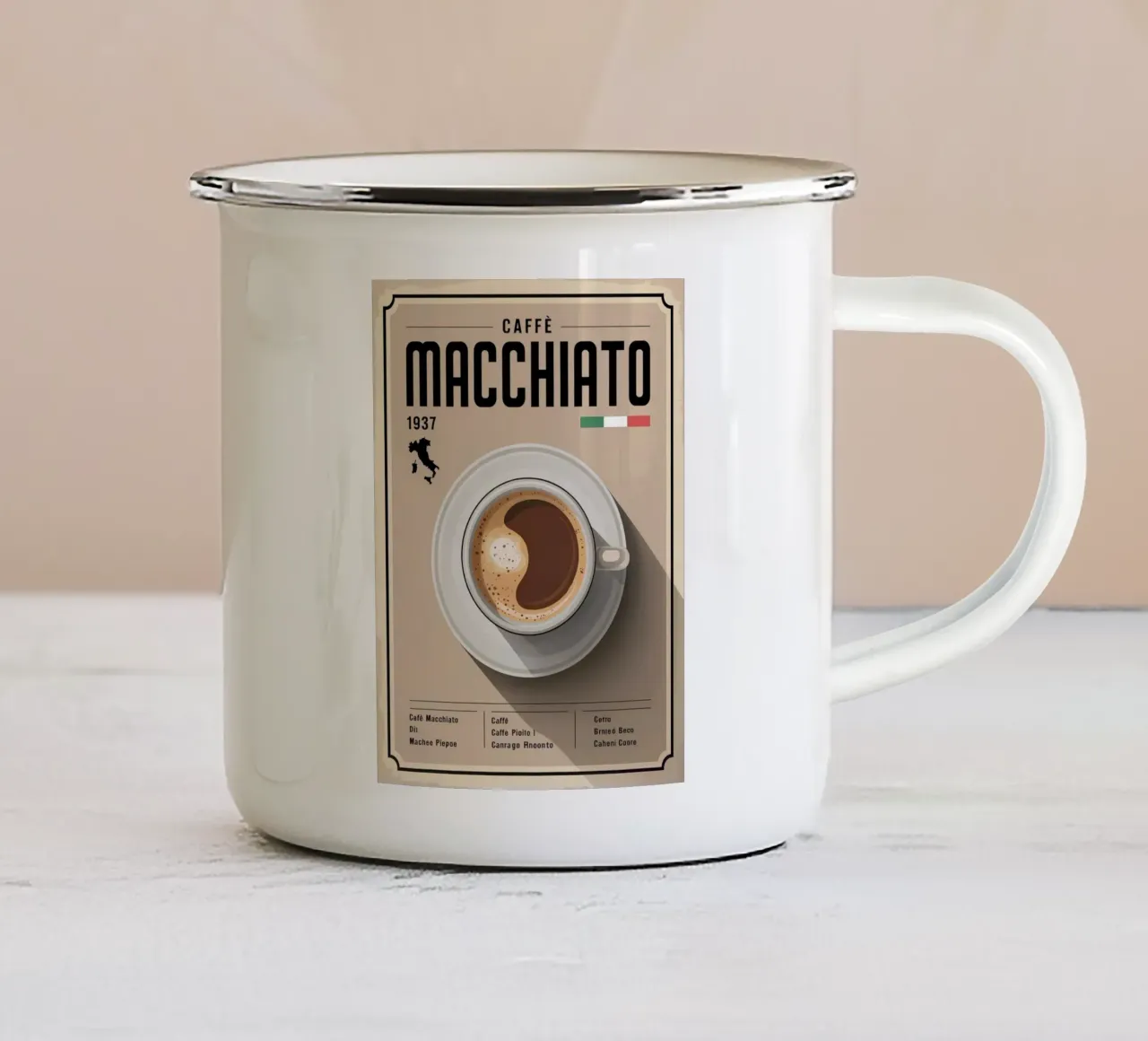 MACCHIATO tazza in smalto da Rick Thompson
