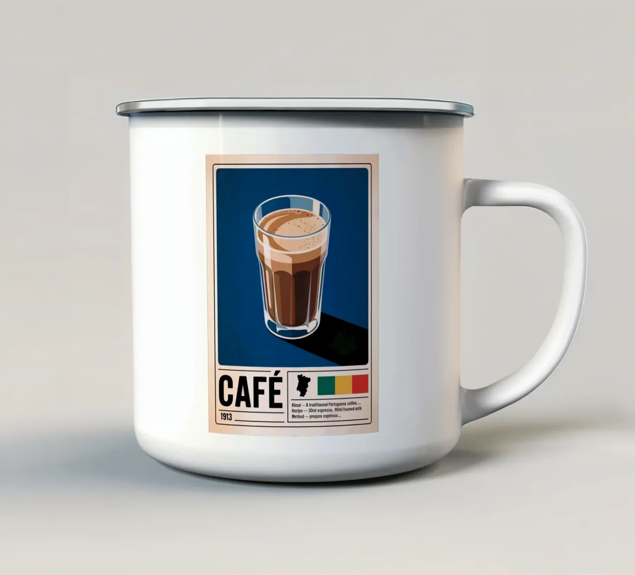 CAFE tazza in smalto da Rick Thompson