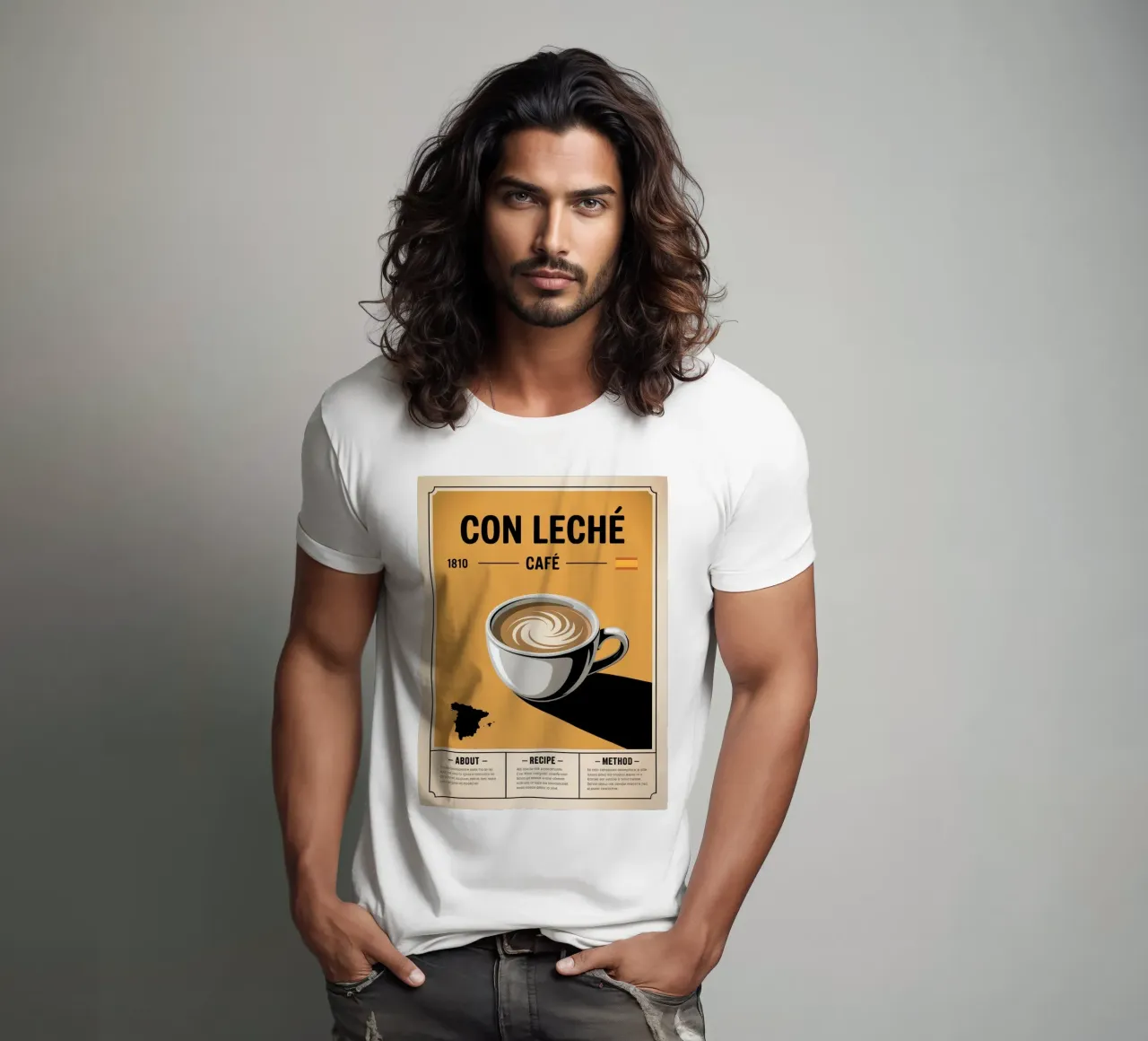 CON LATTE t-shirt da Rick Thompson
