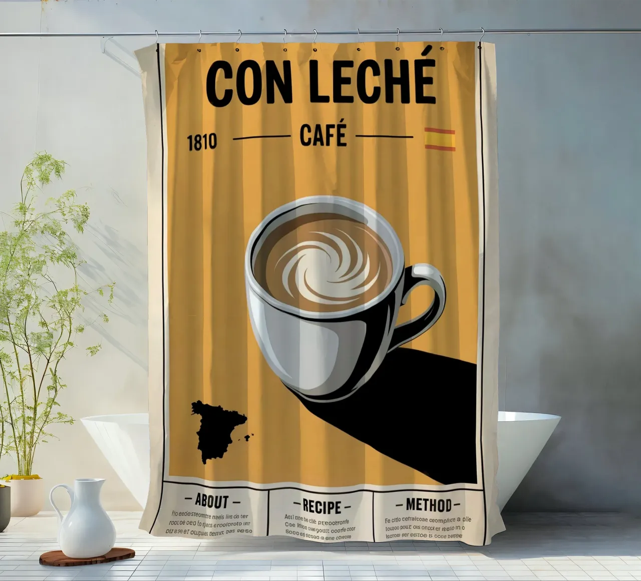 CON LATTE tenda da doccia da Rick Thompson