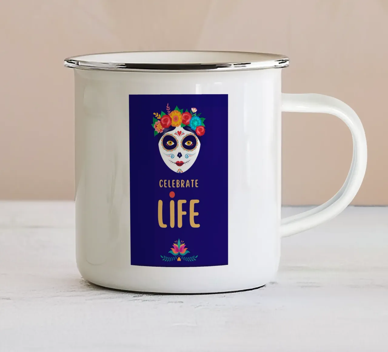 celebrare la vita tazza in smalto da playing-lights