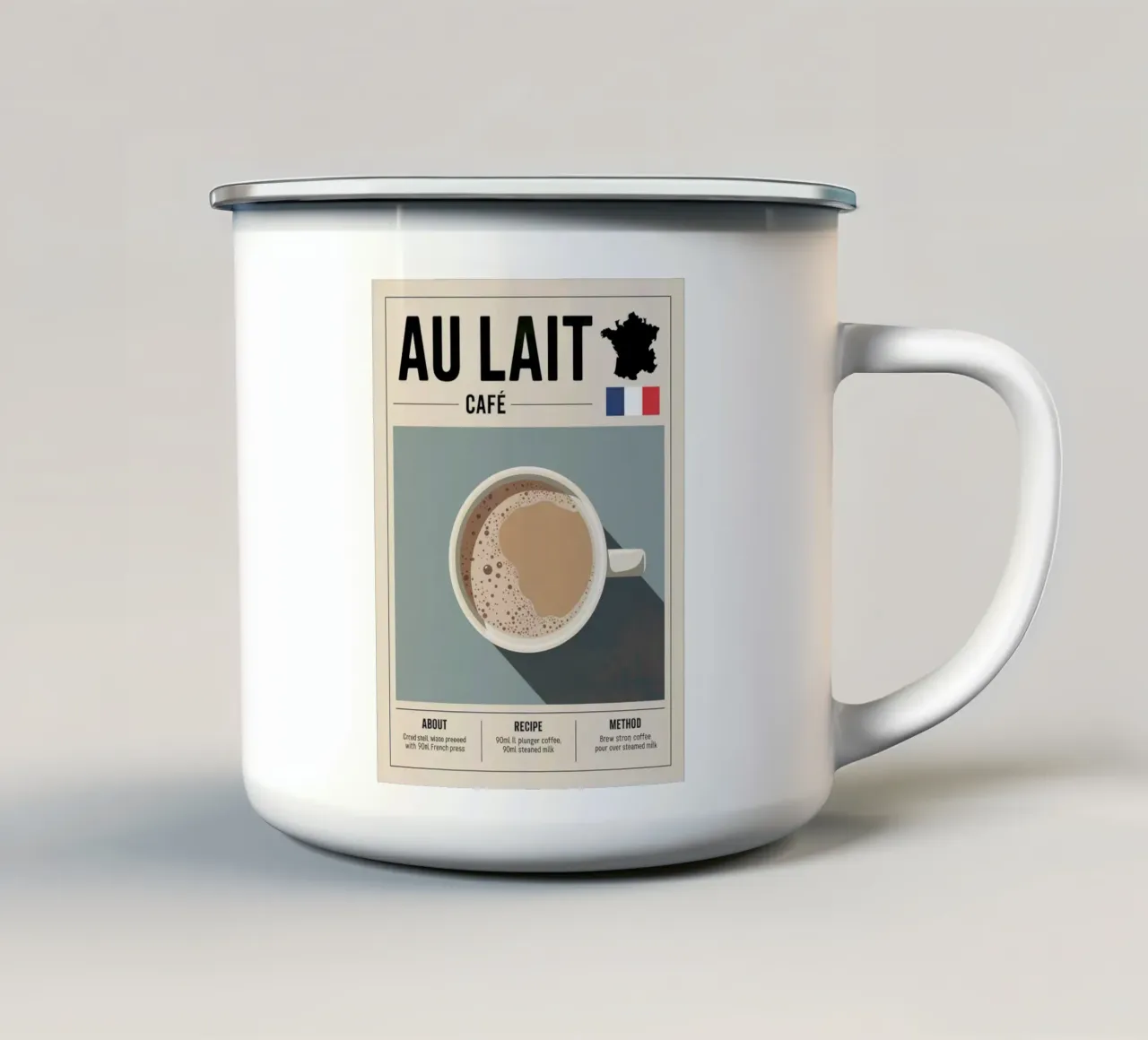 LATTE tazza in smalto da Rick Thompson