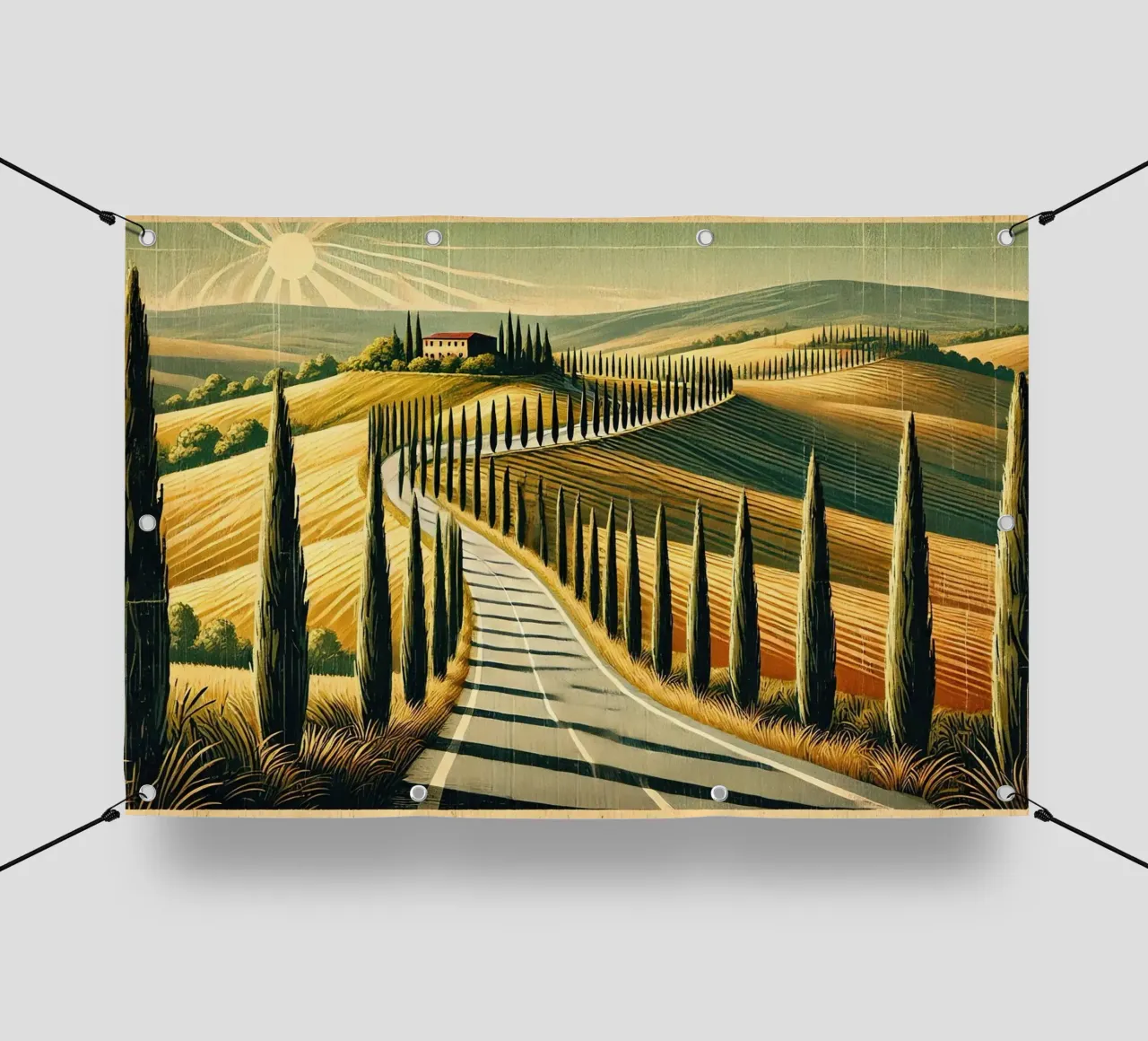 Poster d'epoca di Cypress Road telo in pvc da Wanderlust Vibes
