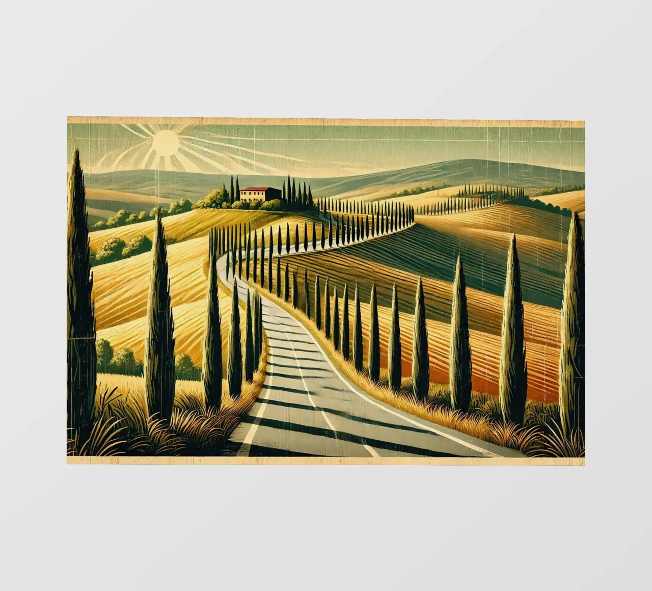 Poster d'epoca di Cypress Road telo in pvc da Wanderlust Vibes