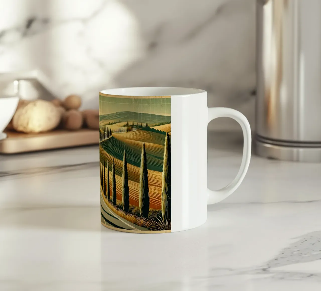 Poster d'epoca di Cypress Road tazza in ceramica da Wanderlust Vibes