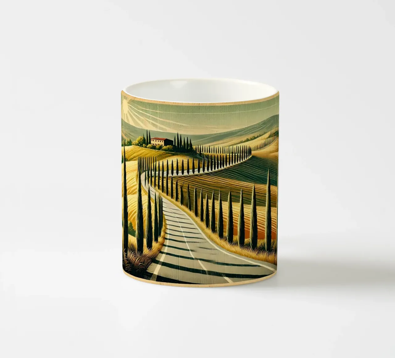 Poster d'epoca di Cypress Road tazza in ceramica da Wanderlust Vibes