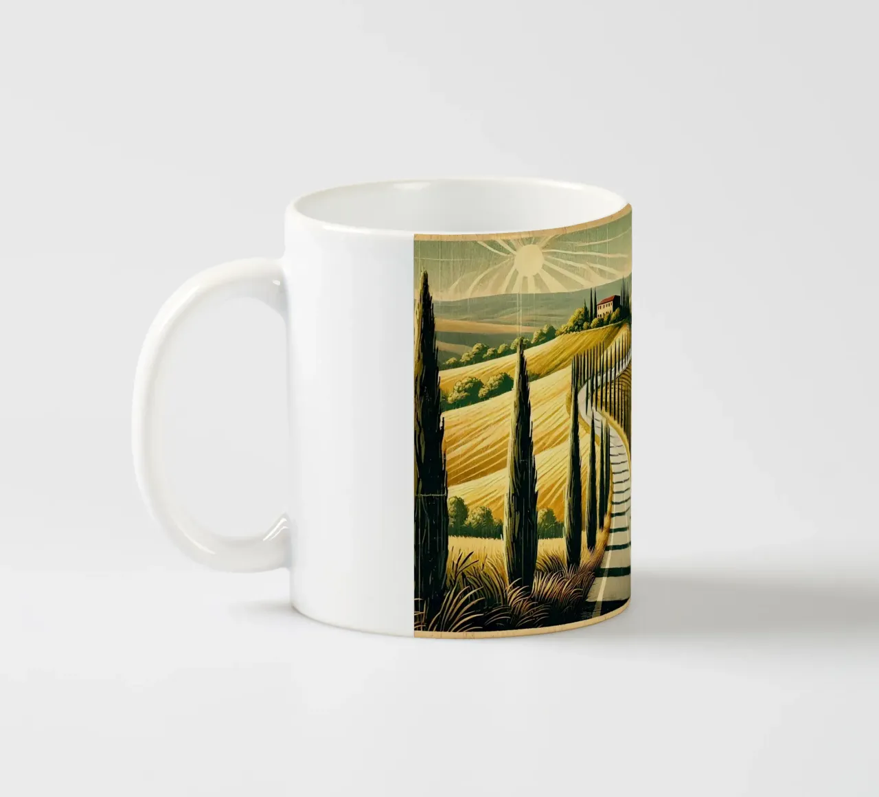 Poster d'epoca di Cypress Road tazza in ceramica da Wanderlust Vibes