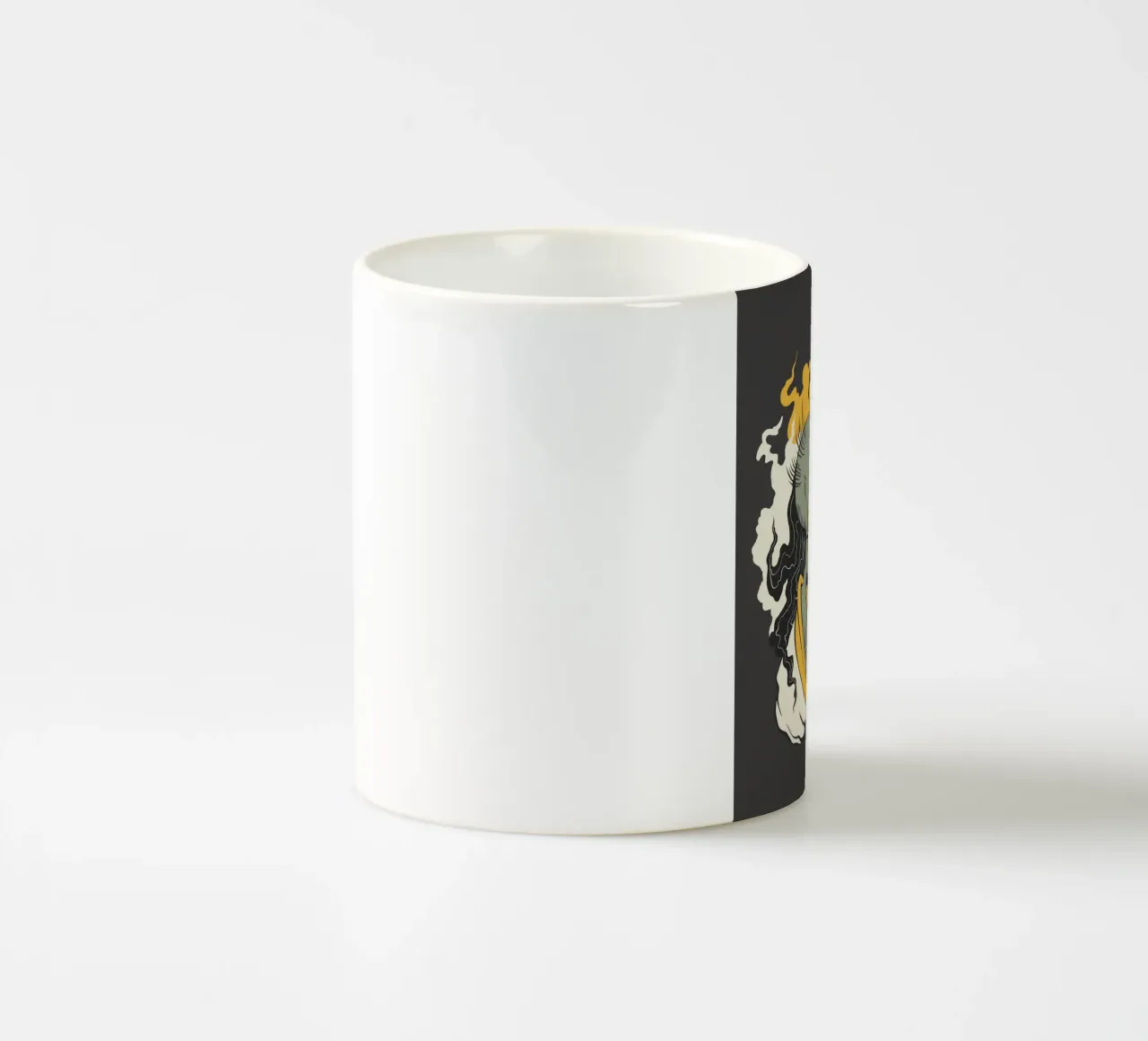 Scheletro in fiamme e simbolo giallo tazza in ceramica da TeeLab