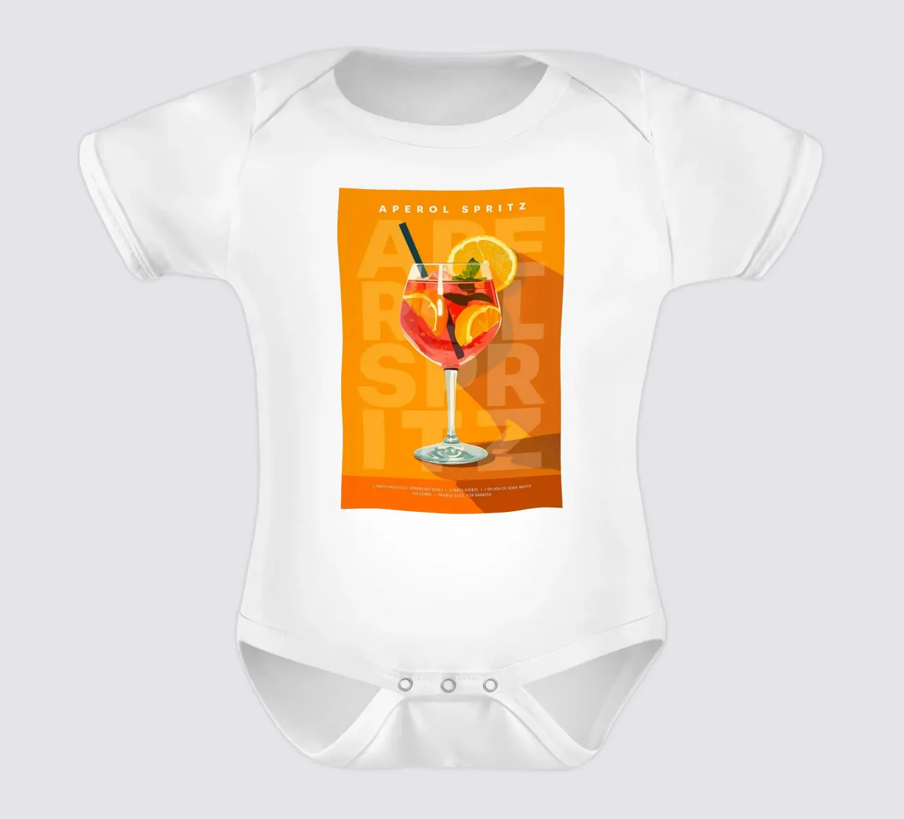 Spritz Aperol classico body neonato maniche corte da kakaka