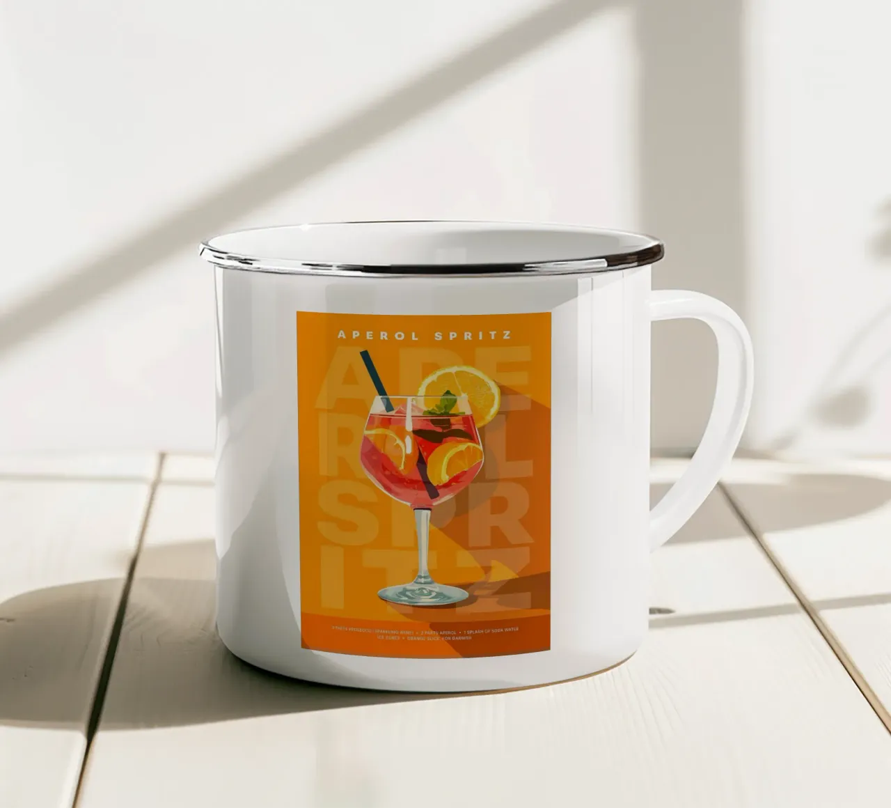 Spritz Aperol classico tazza in smalto da kakaka