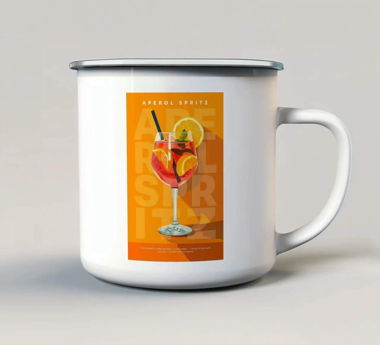 Spritz Aperol classico tazza in smalto da kakaka