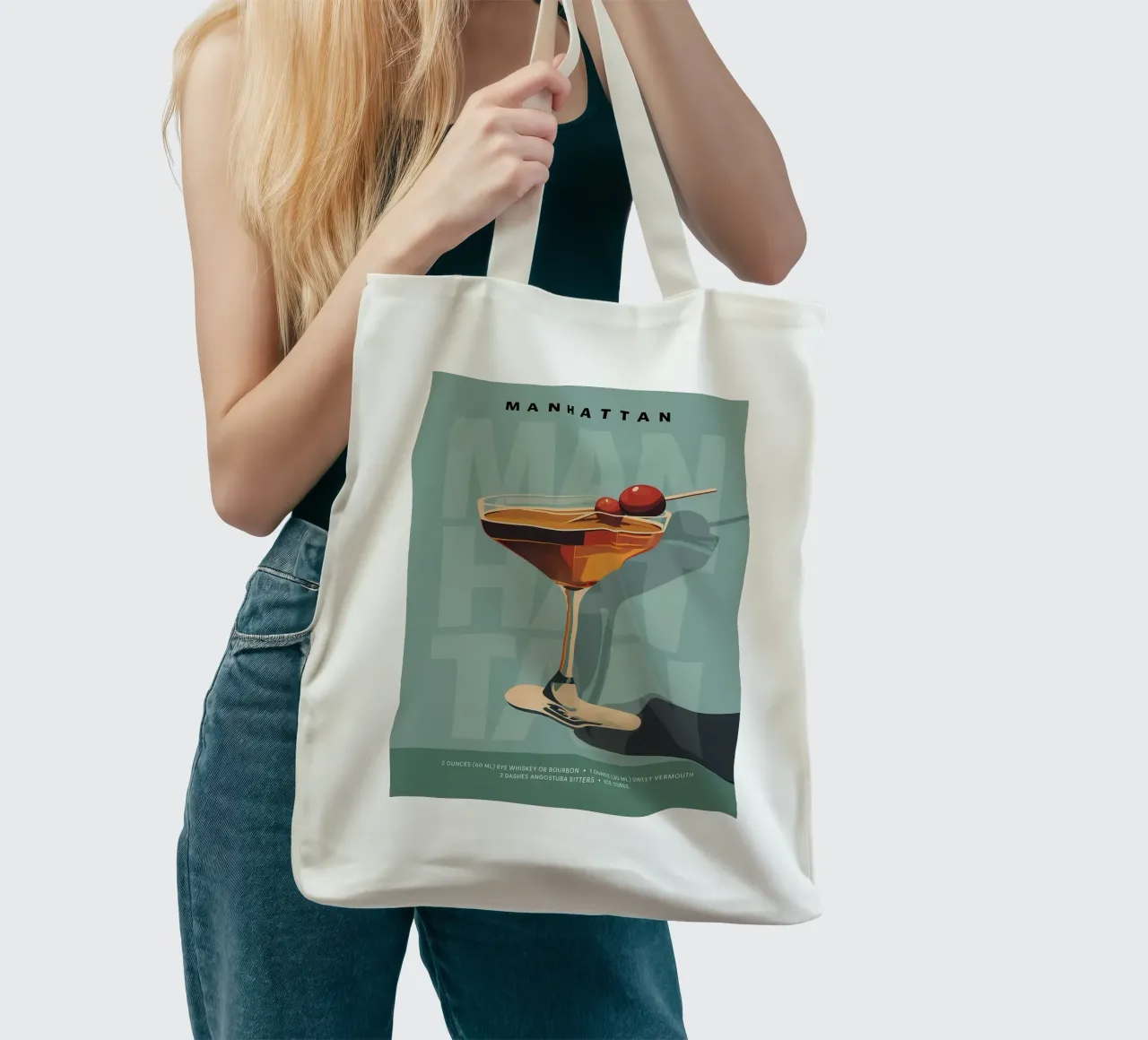 Manhattan classica borsa in juta da kakaka